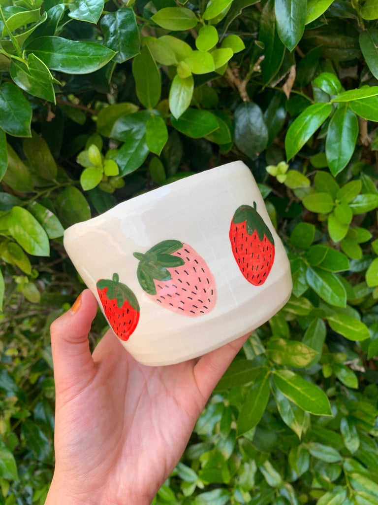 Strawberries Printed Coffee Tumbler