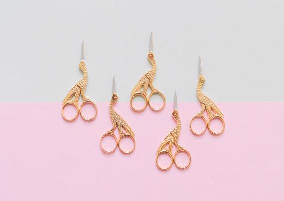 Rose Gold Stork Scissors