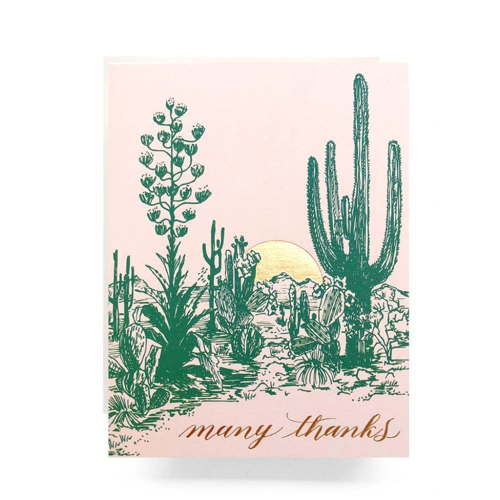 Many Thanks - Cactus Sunset Cards