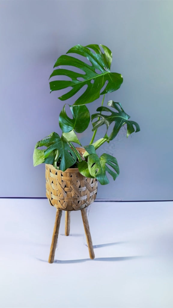 plant stand monstera Monstera Deliciosa in Plant Basket Stand