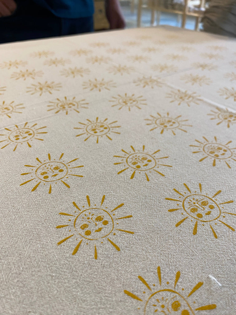 Sun Kitchen Towel, Handprinted