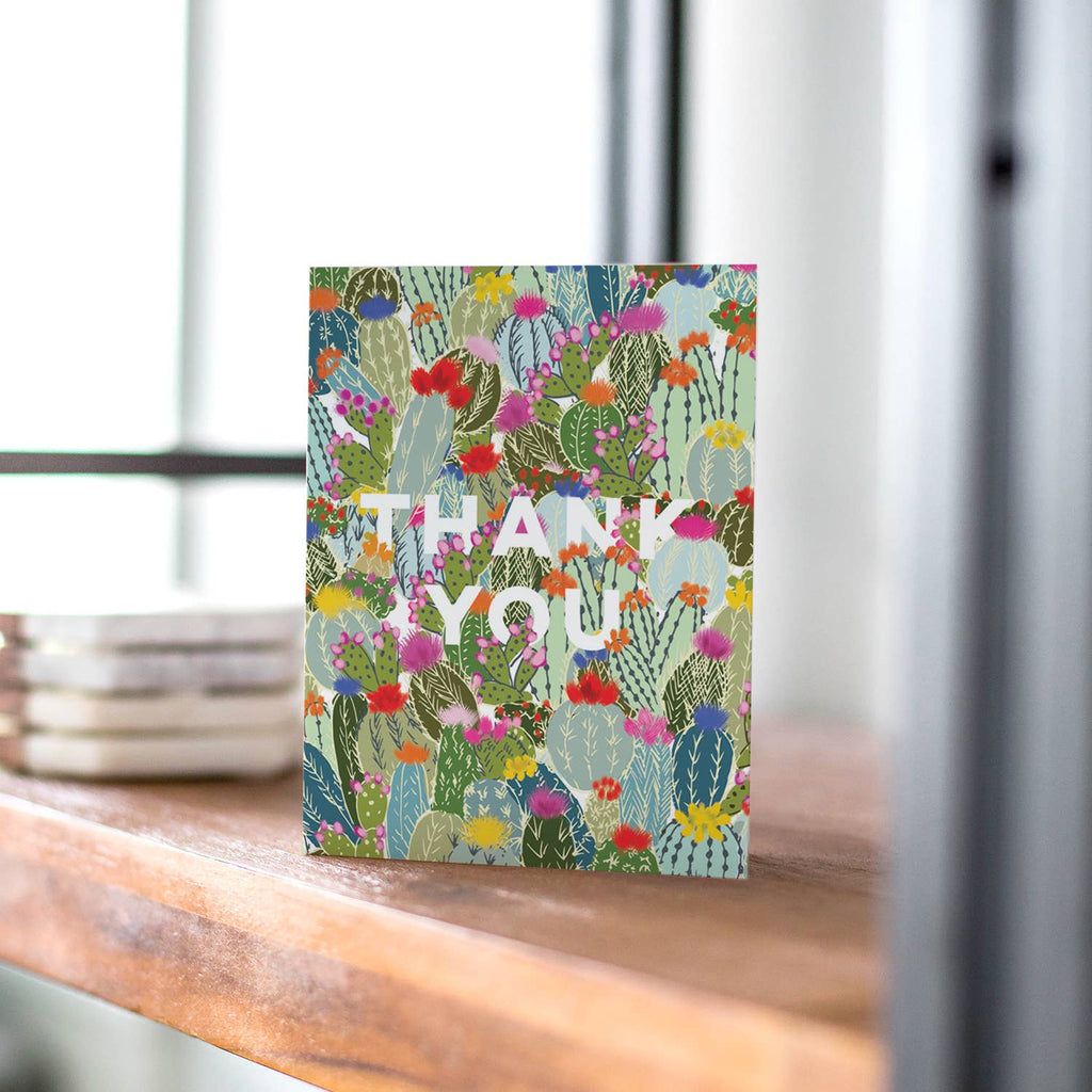 Cactus Explosion Thank You Greeting Card: Single Card