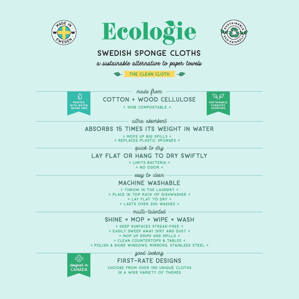Ecologie - Totally Toadstools Swedish Dishcloth