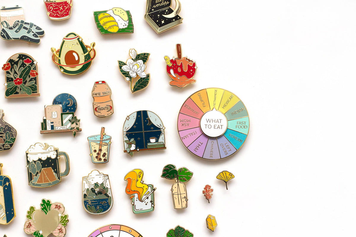 What To Eat Enamel Pin, Interactive Spinning Pin | Plant Party
