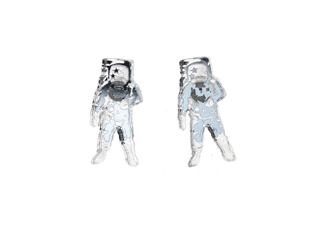 Mirror Silver Astronaut Studs