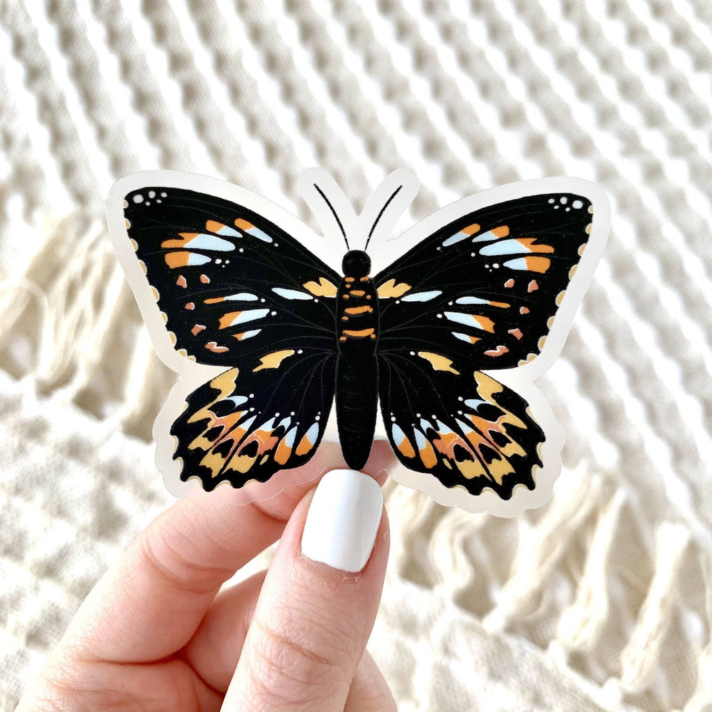 Elyse Breanne Design - Clear Malachite Butterfly Sticker, 3x3 in.