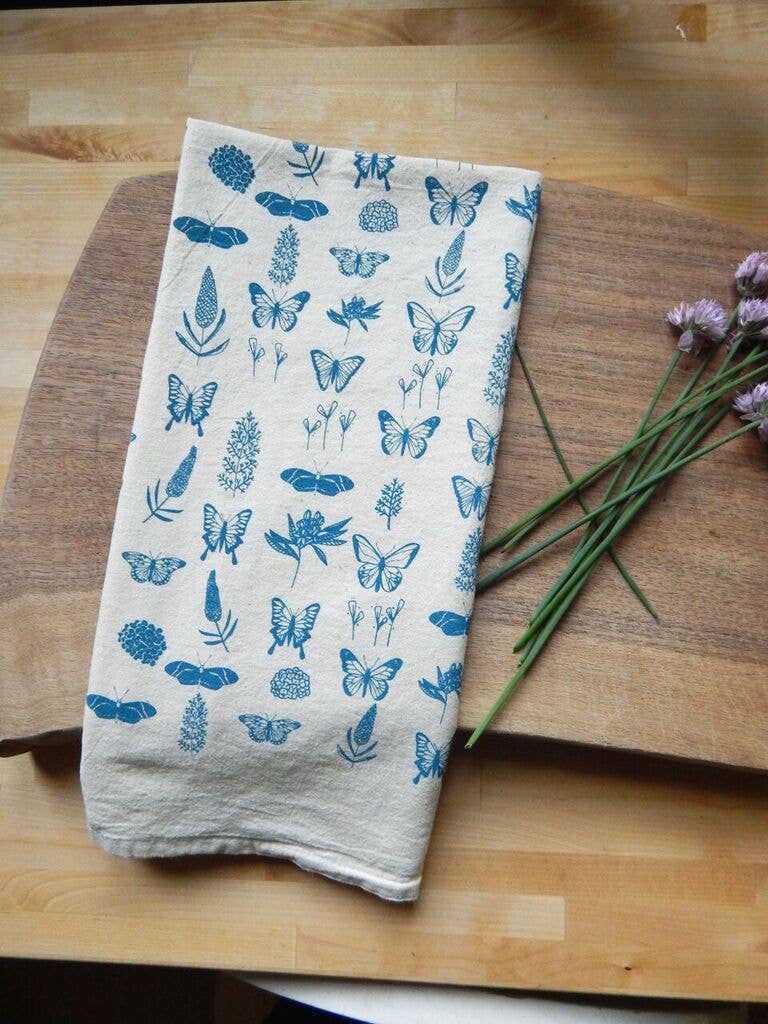 Butterfly, Handprinted Tea Towel