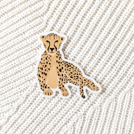 Elyse Breanne Design - Forward Facing Cheetah Sticker, 3x3 in.