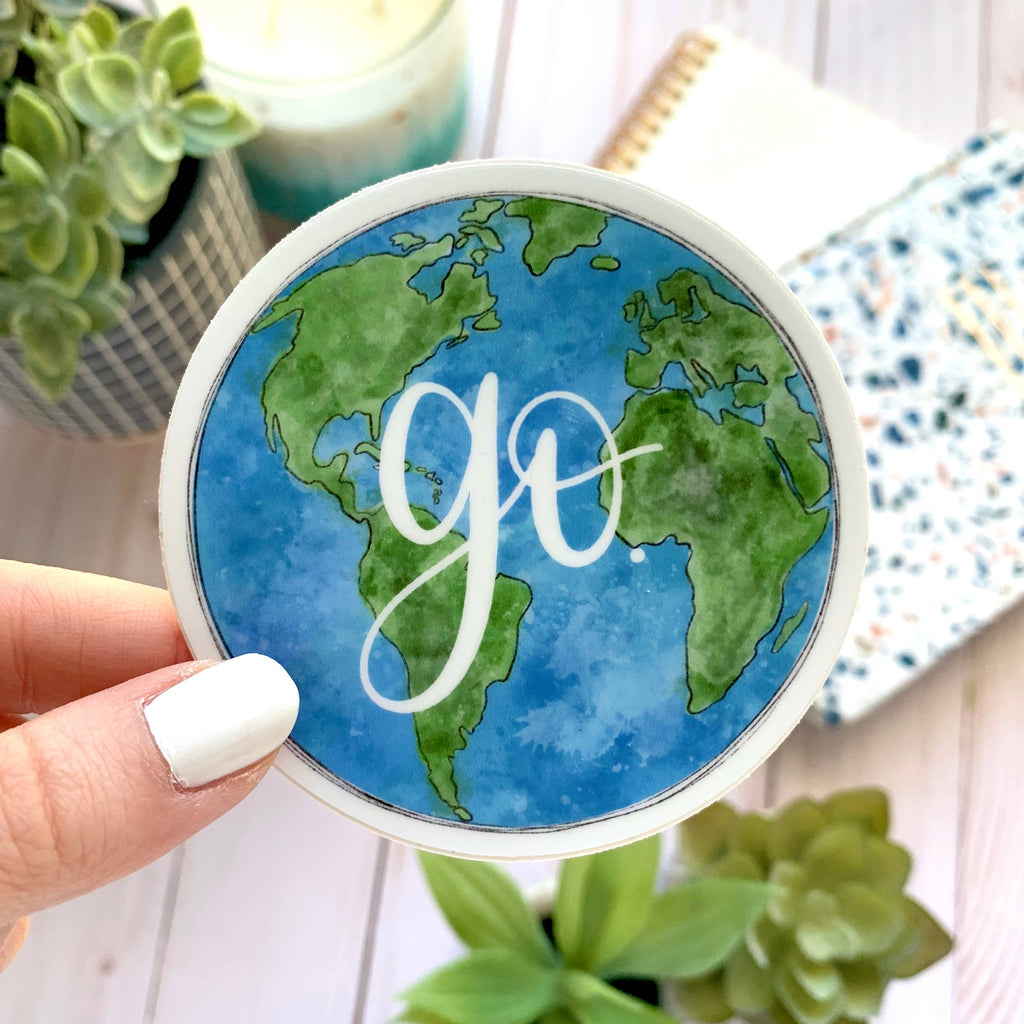 Elyse Breanne Design - Go Globe Sticker 3x3in.