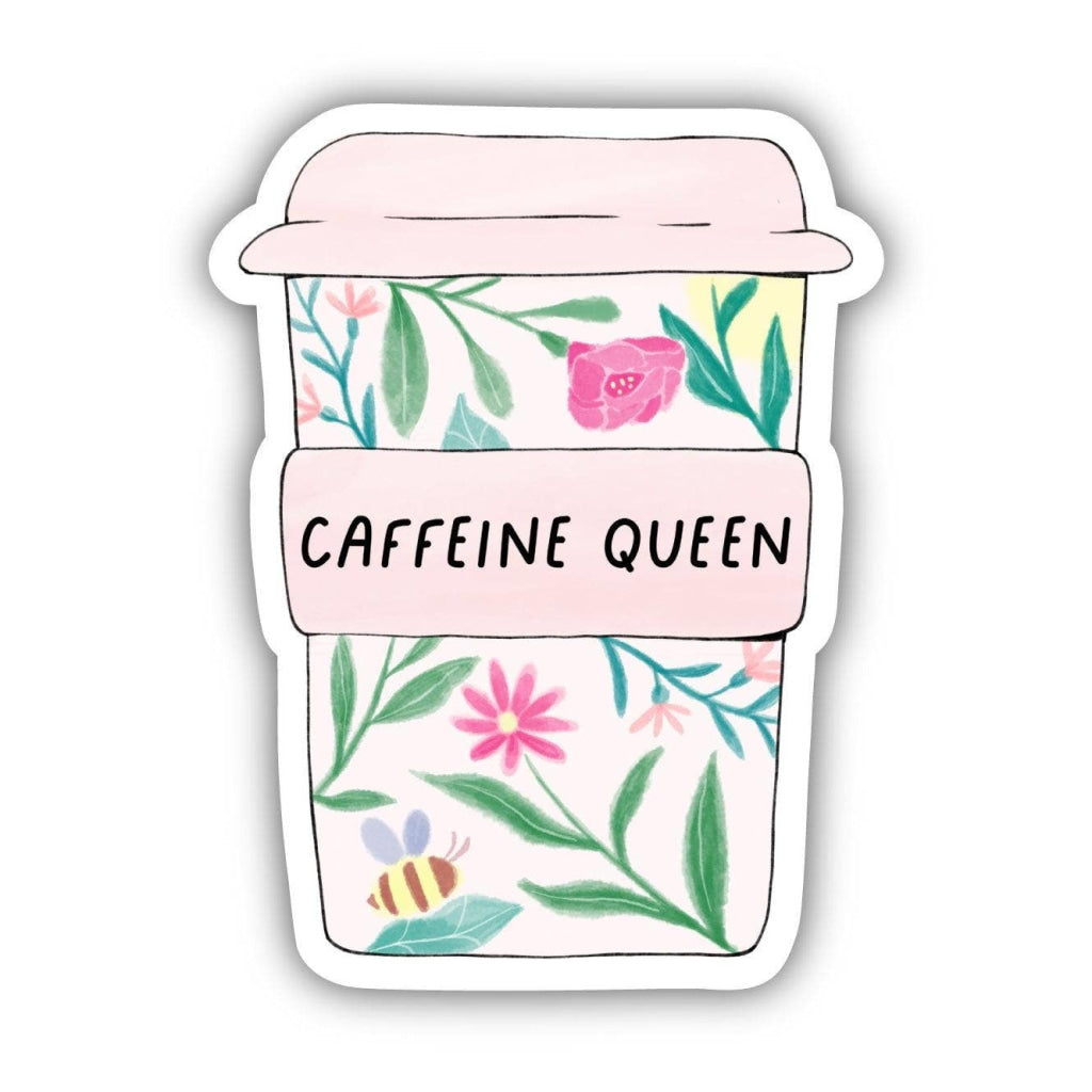 Big Moods - Caffeine Queen Floral Mug Sticker