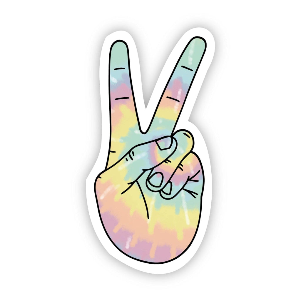 Big Moods - Peace Sign Tie Dye Aesthetic Sticker | Plant Party