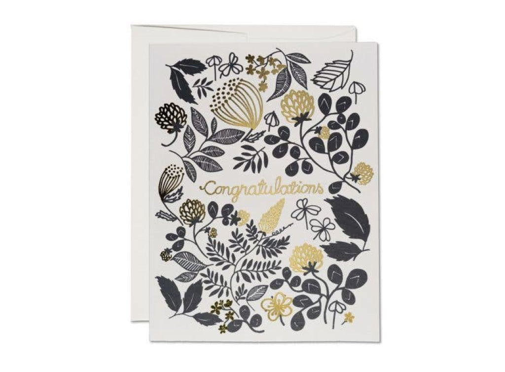 Congrats! - Clover Gold Foil 4.25 X 5.5 Inches Cards