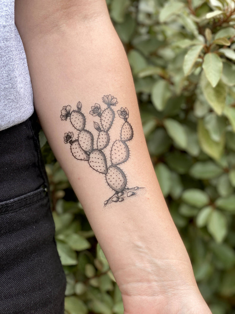 NatureTats - Prickly Pear Cactus Temporary Tattoo