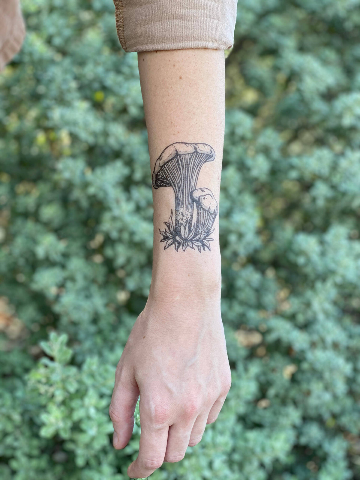 Chanterelle Mushroom Temporary Tattoo Plant Party