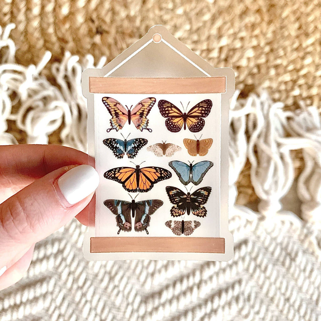 Elyse Breanne Design - Clear Butterfly Banner Sticker, 3.25x2.25 in.