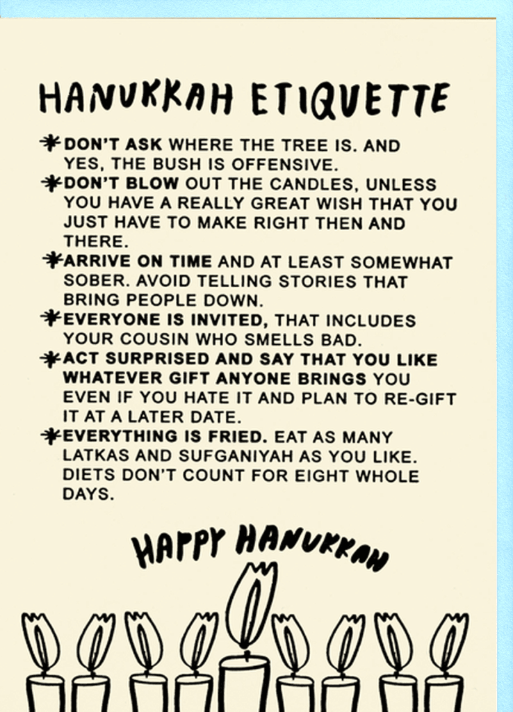 Hanukkah Etiquette Holiday Card