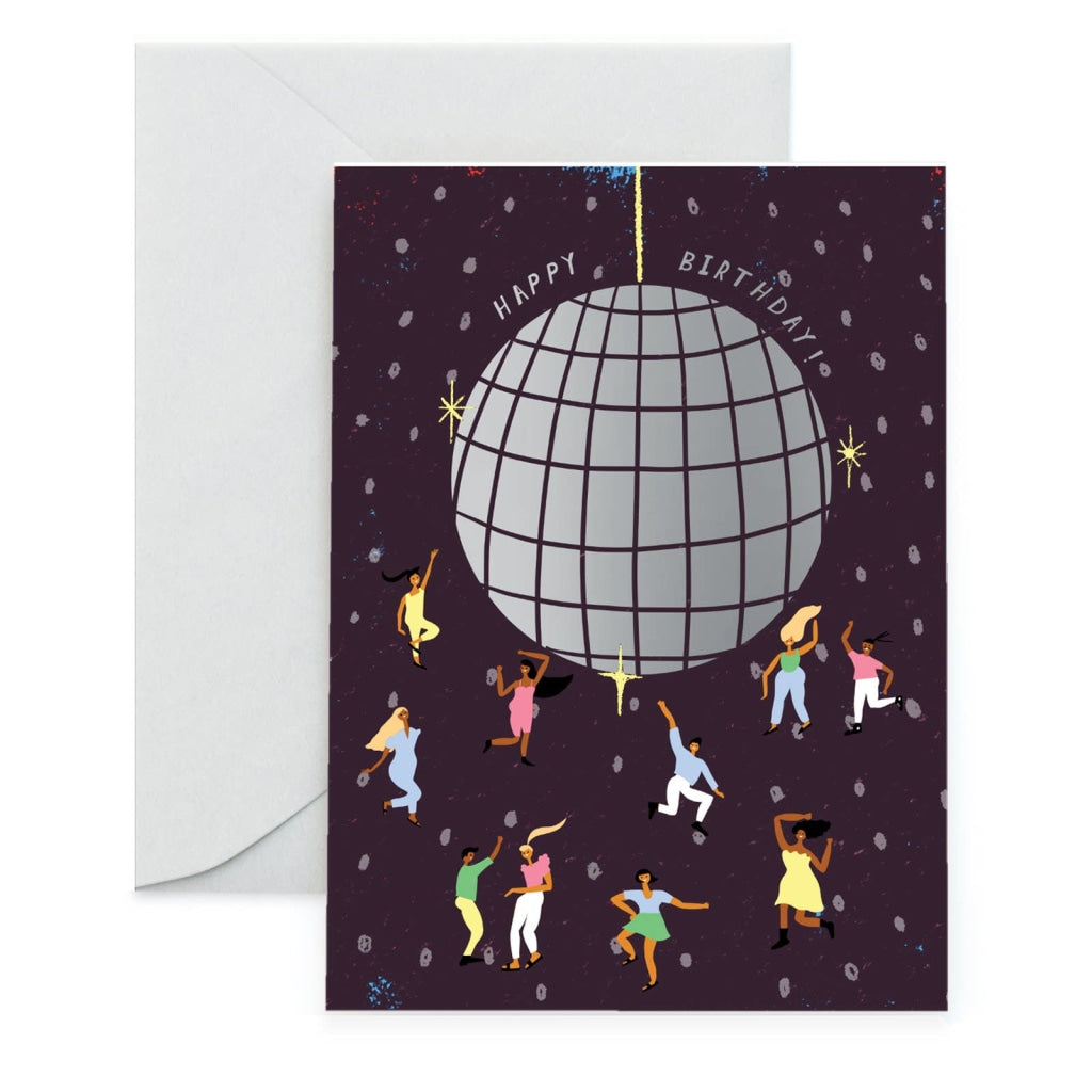 Happy Birthday Disco Ball - Foil Greeting Card