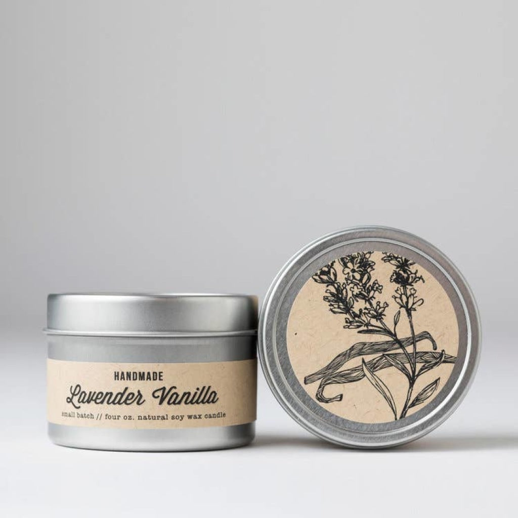 Lavender Vanilla:  Travel Tin Candle Candles