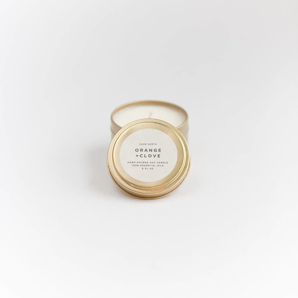 Slow North - Travel Tin Candles | Orange + Clove (6 Oz)