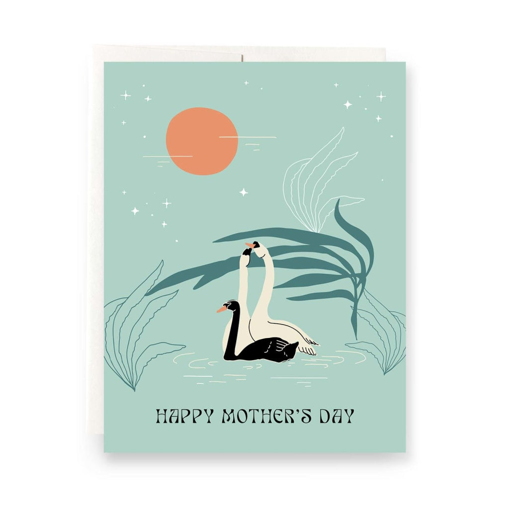Swans Mothers Day Greeting Card