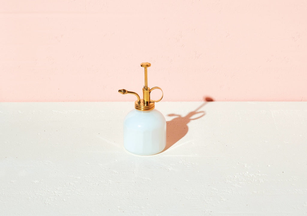 Modern Sprout - White Glass & Brass Mister